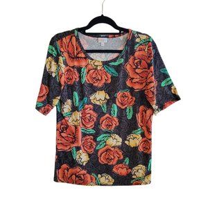 Lularoe Gigi Rose Print Top